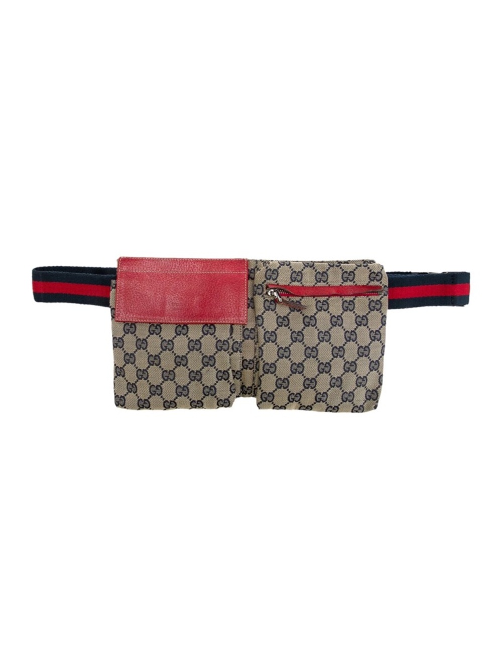 Gucci Signature Monogrammed Double Pocket Belt Bag - Picture 2 of 13